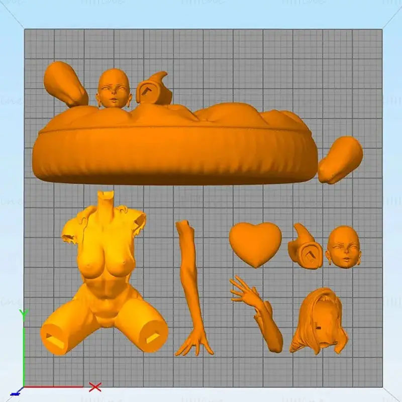 Dragon Ball - Seksi Android 18 Heykelcik 3D Baskı Modeli STL