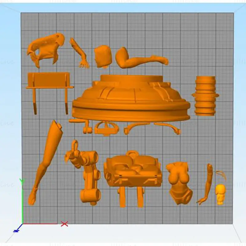 Dragon Ball Z - Android 18 vs Krillin Figur 3D Print Model STL