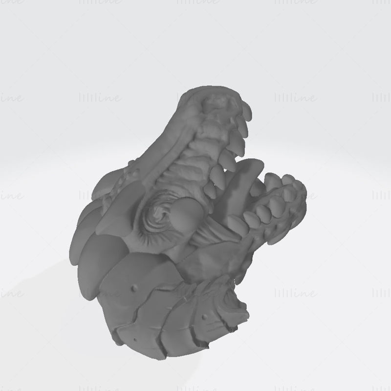 Dragon Head-wandmontage 3D-printmodel