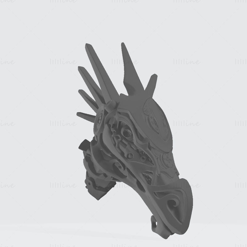 Modello di stampa 3D per supporti a parete Dragon Head