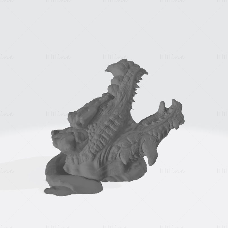 Drachenkopf-Wandhalterungen, 3D-Druckmodell