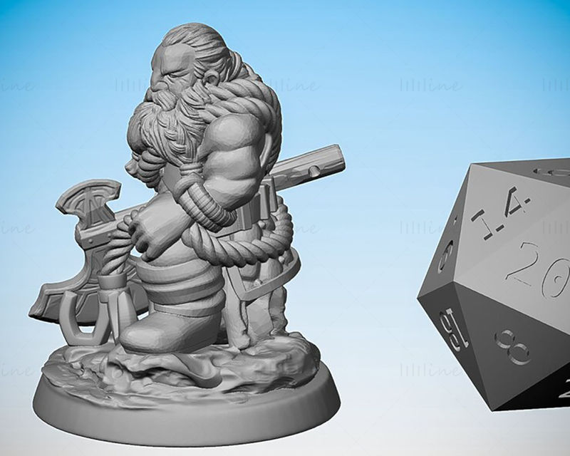 Dragon Hunter dwerg 3D-printmodel