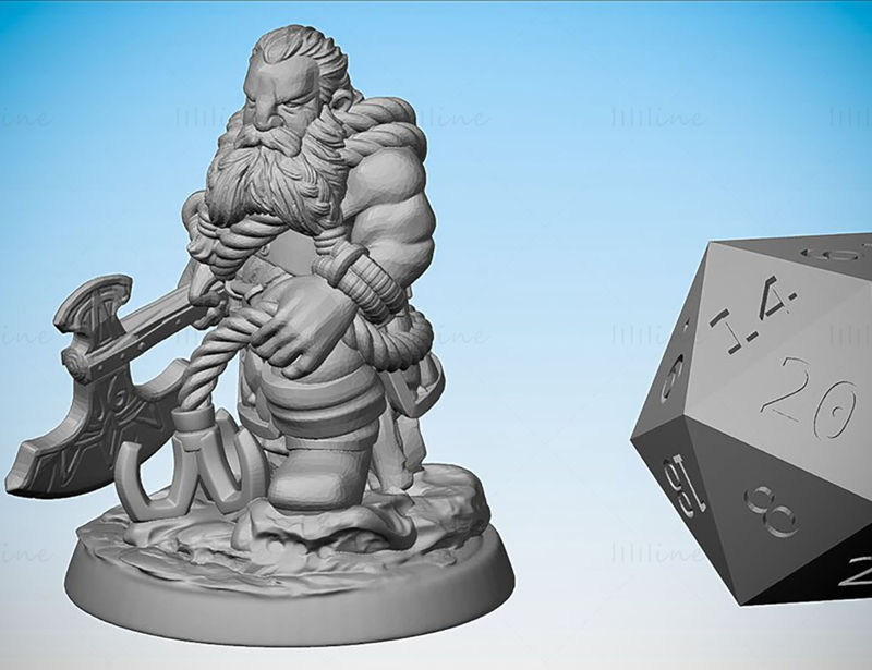 Dragon Hunter dwerg 3D-printmodel