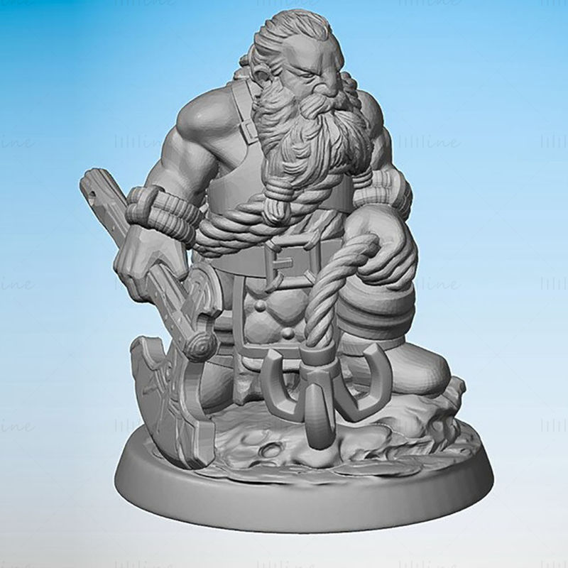 Modelo de impressão 3D Dragon Hunter Dwarf