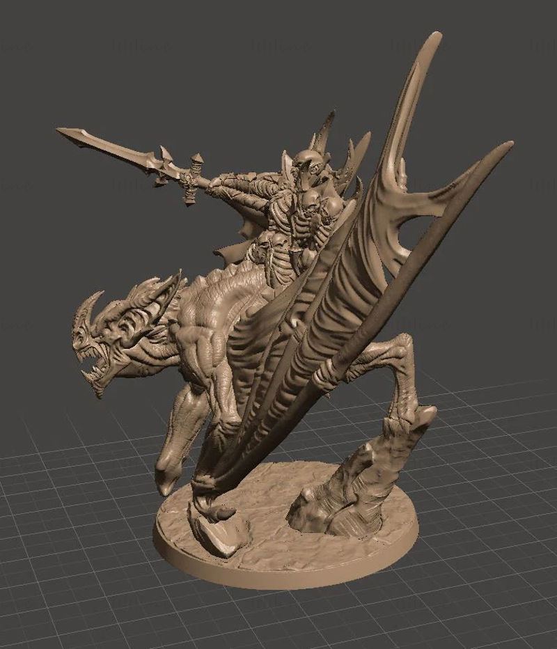 Drakenmir on Bloodhunter - Soulless Vampire Hero on Dire Bat 3D Printing Model STL