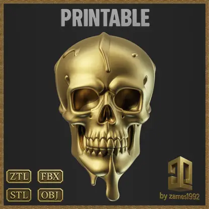 滴金骷髅3D打印模型