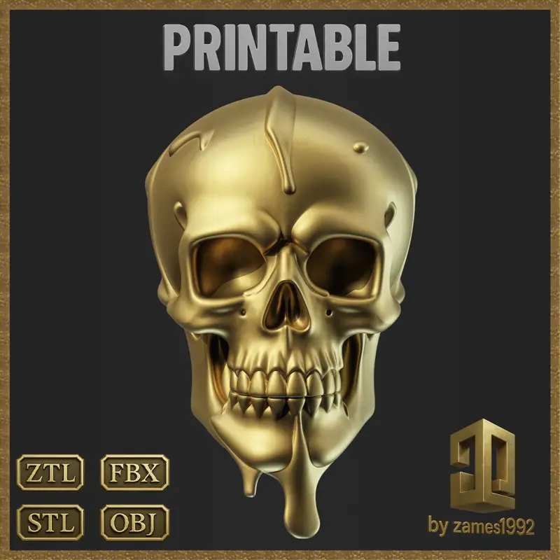 滴金骷髅3D打印模型