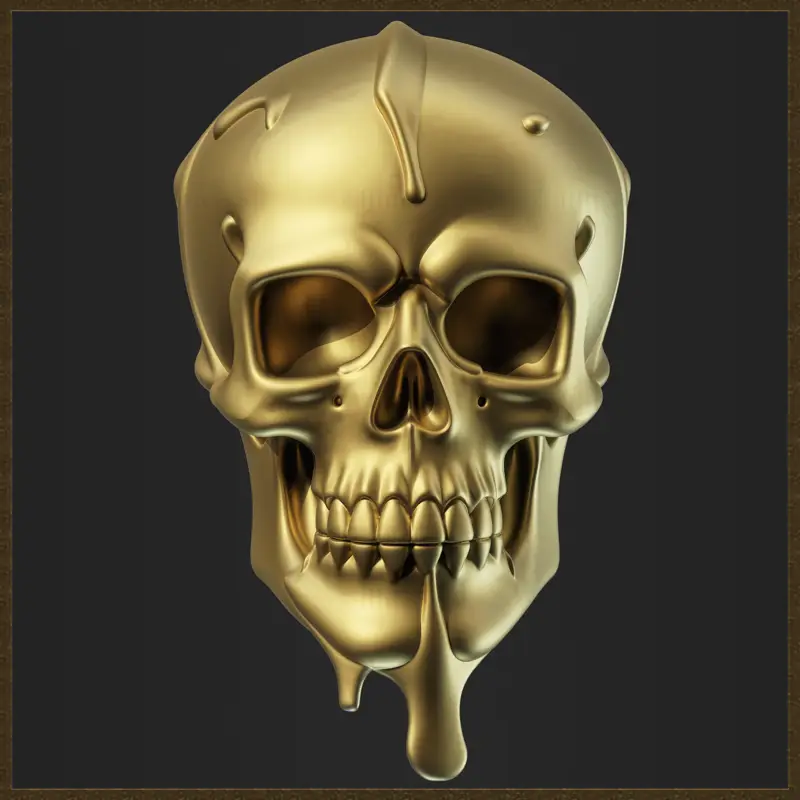 滴金骷髅3D打印模型
