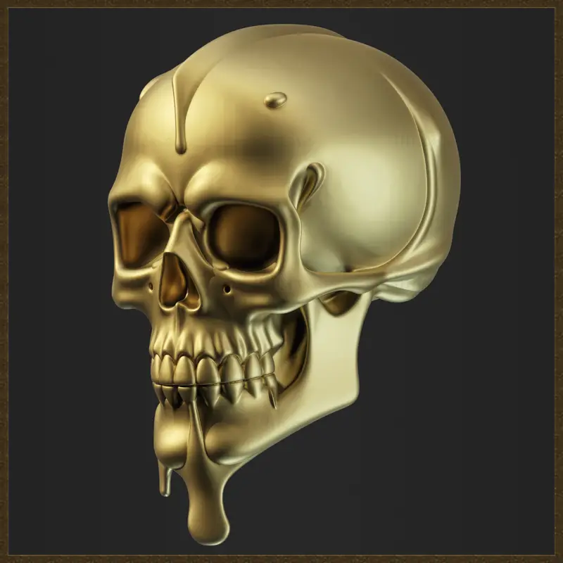 滴金骷髅3D打印模型