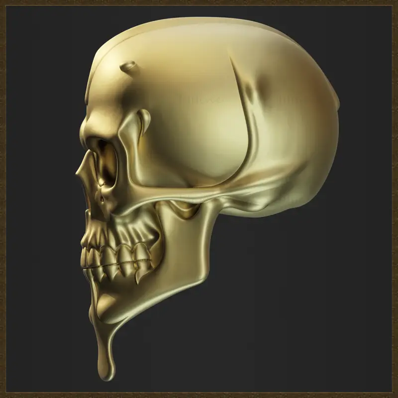 滴金骷髅3D打印模型