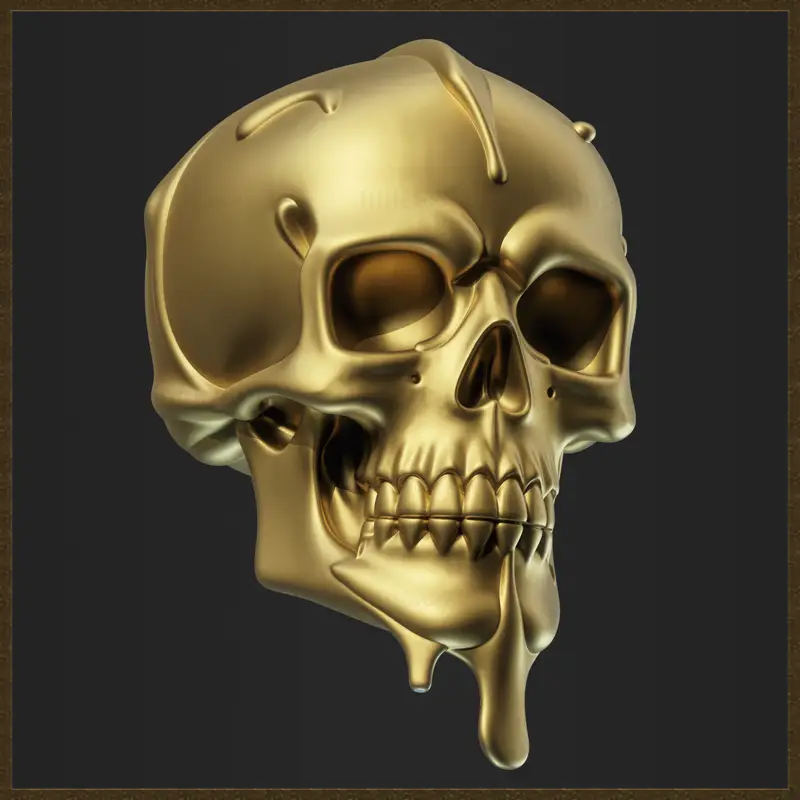滴金骷髅3D打印模型
