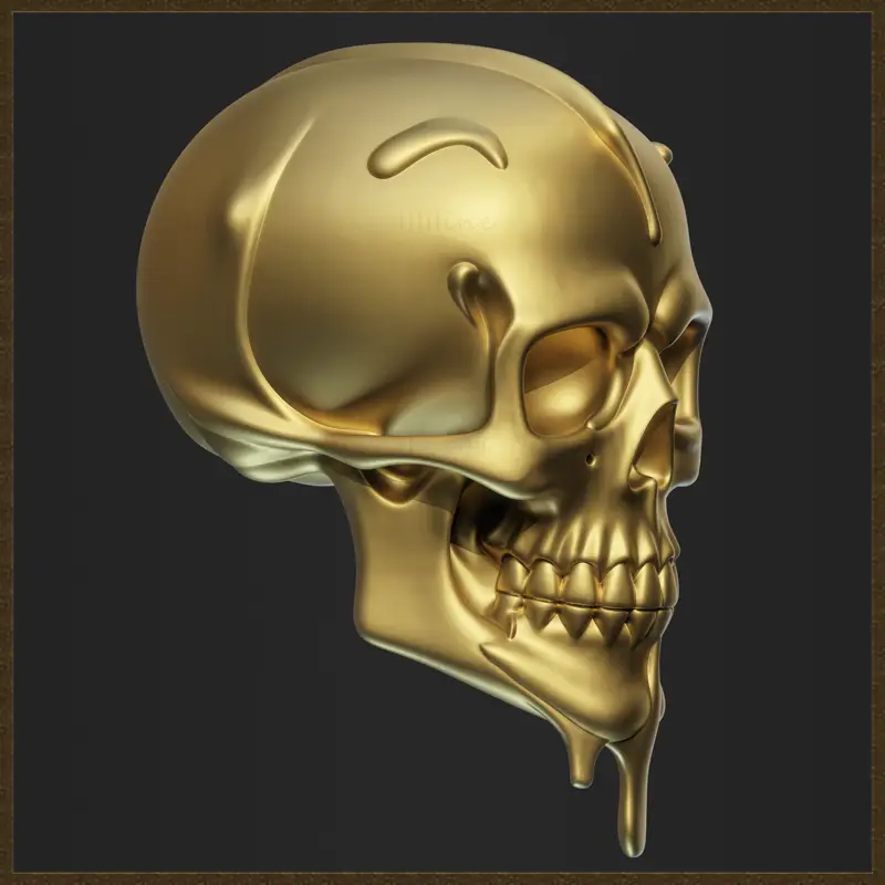 滴金骷髅3D打印模型