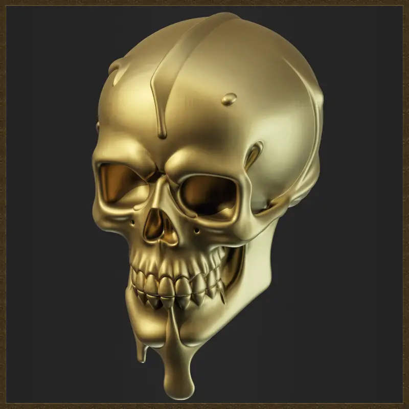 滴金骷髅3D打印模型