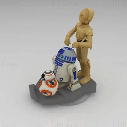 Droids Combo Figurines 3D Print Modelo STL