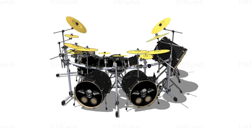 Drum kit sketchup 3d model