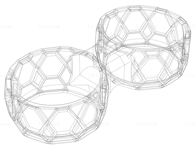 Двойной круглый пластиковый держатель Модель для 3D-печати STL