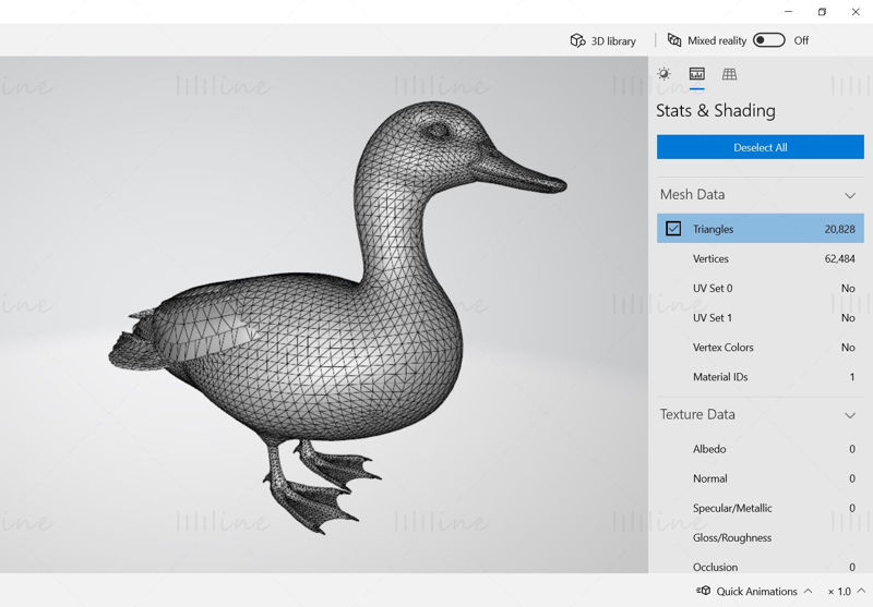 Ördek Hayvan 3D Modeli Yazdırmaya Hazır