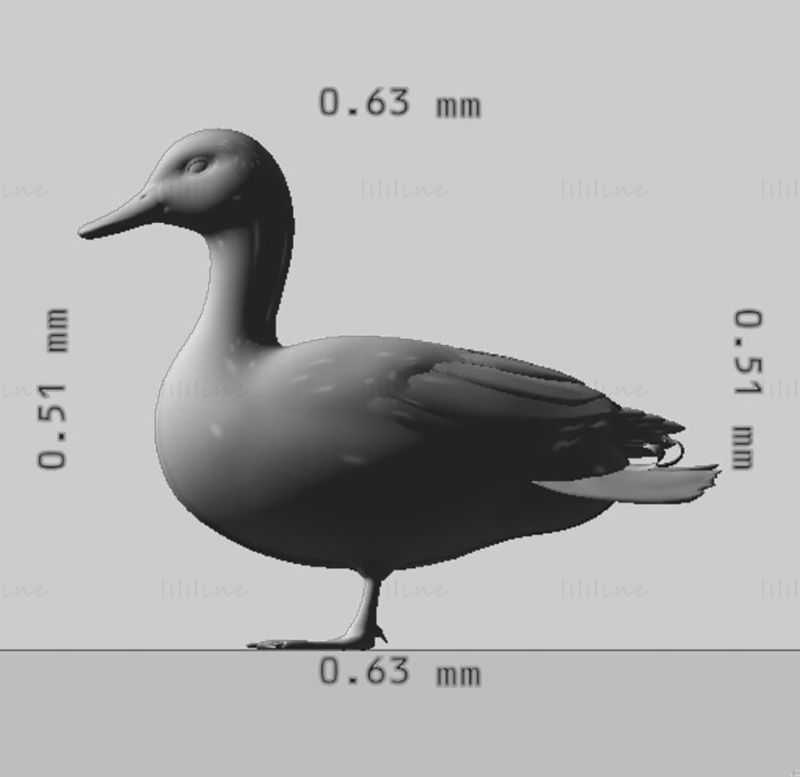 Ördek Hayvan 3D Modeli Yazdırmaya Hazır