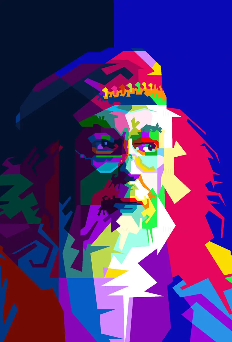 Dumbledore Ficção Filme Pop Art WPAP Vetor