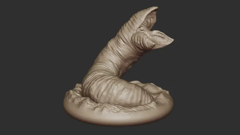 Modelo 3D IMPRIMÍVEL de Minhoca das Dunas (Shai-Hulud)