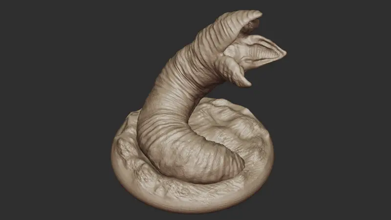 沙丘蠕虫（Shai-Hulud 沙胡鲁德）3D 可打印模型