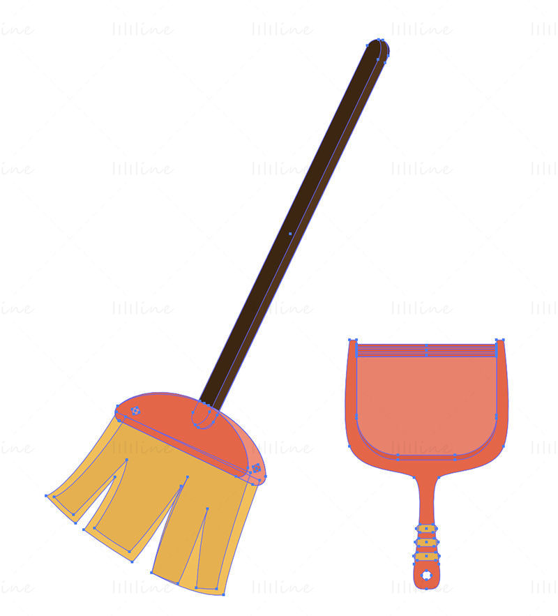 Dustpan broom vector