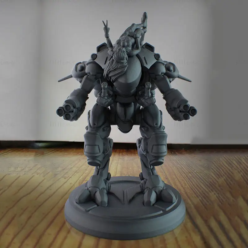 DVa en Meka Overwatch cijfers 3D-printmodel STL