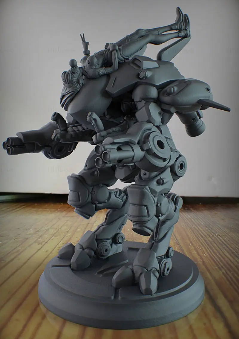 DVa and Meka Overwatch Figures 3D Printing Model STL