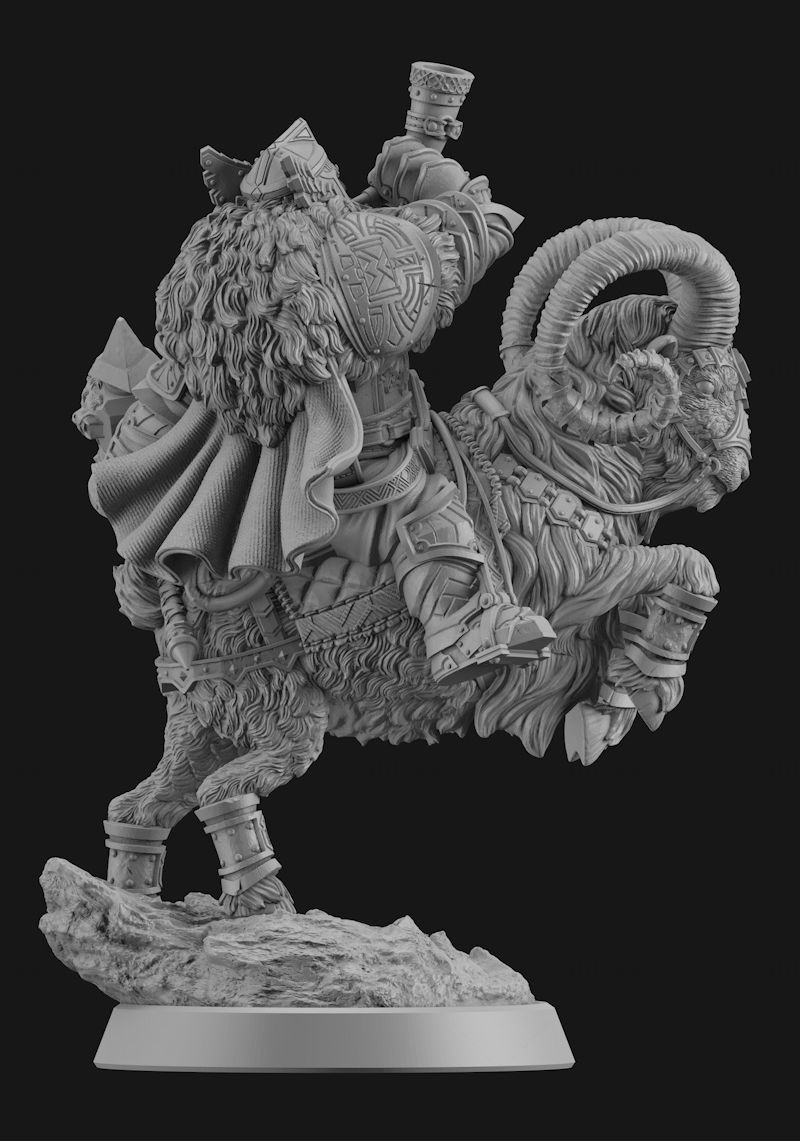 Dwarf blowing the horn 3d printing model