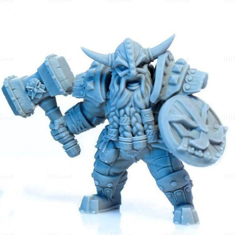 Dwarf Defender Male 3D Printing Model STL