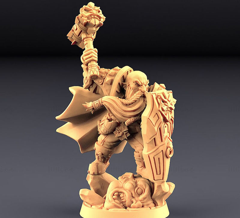 矮人英雄 - 巨人杀手阿尔瓦 3D 打印模型 STL