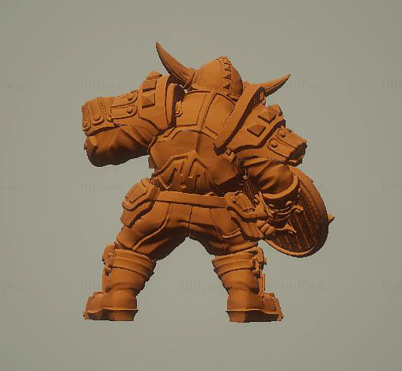 Dwarven Defender Male 3D Printing Model STL
