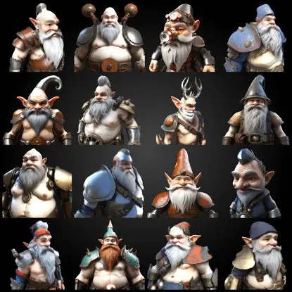 ドワーフヴァンガード 3Dプリントモデル - 全身一体型フィギュア STLファイル