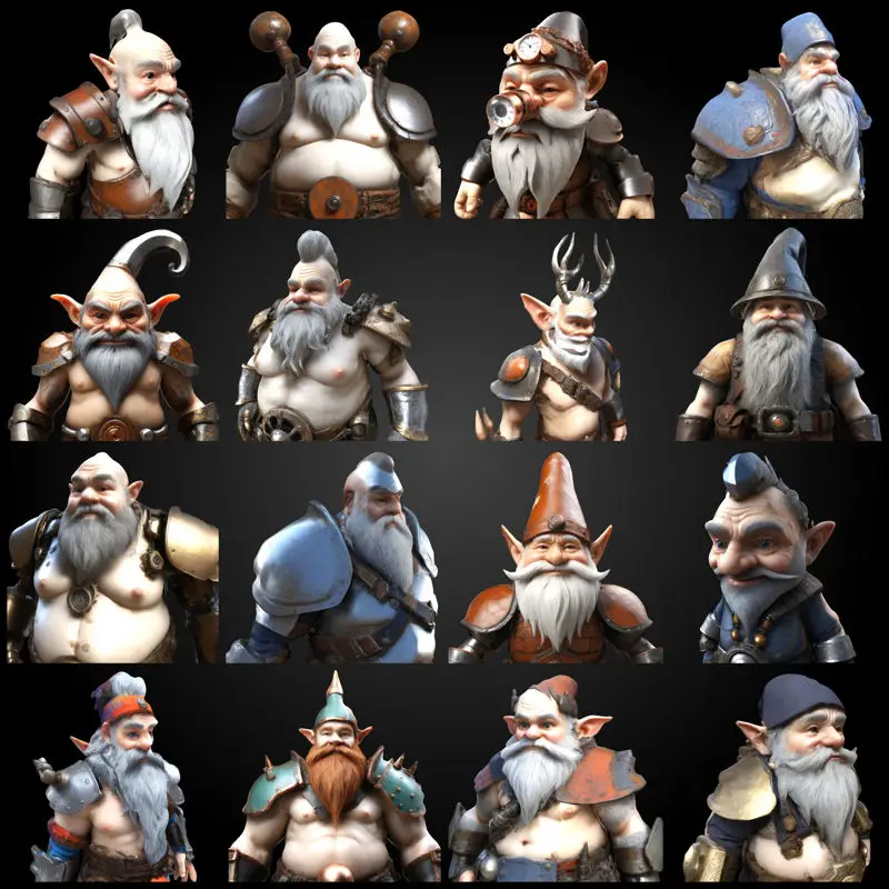 ドワーフヴァンガード 3Dプリントモデル - 全身一体型フィギュア STLファイル