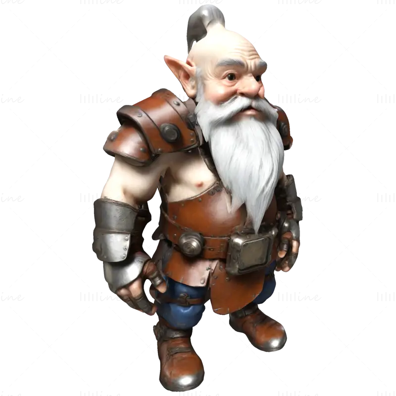 ドワーフヴァンガード 3Dプリントモデル - 全身一体型フィギュア STLファイル