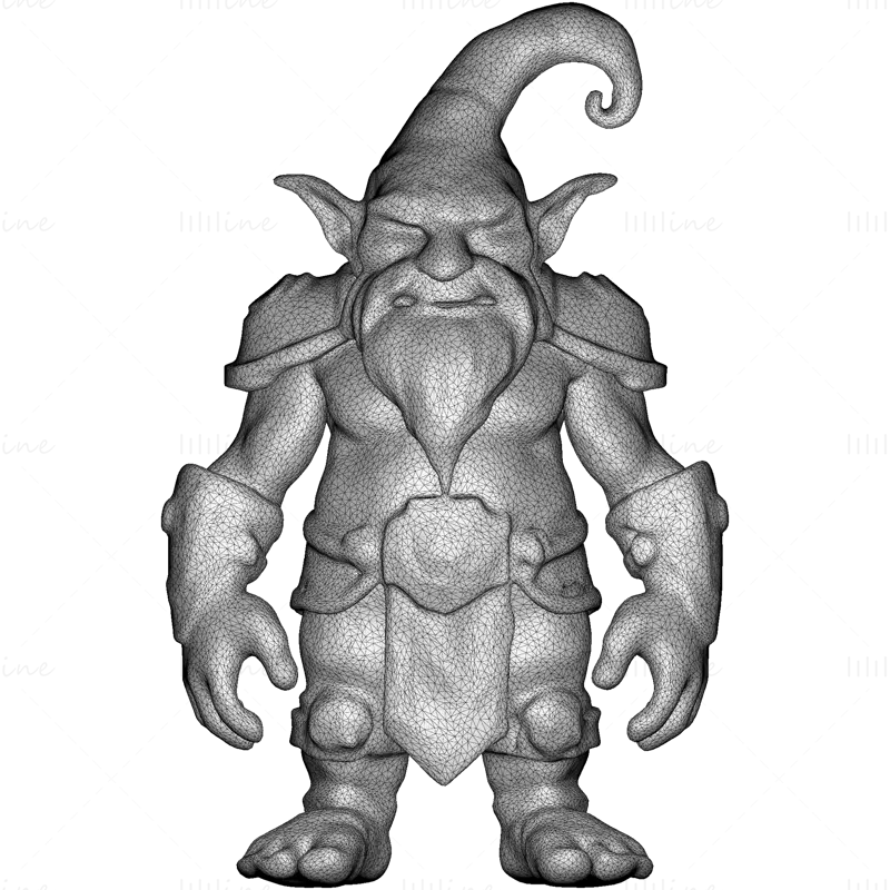 ドワーフヴァンガード 3Dプリントモデル - 全身一体型フィギュア STLファイル