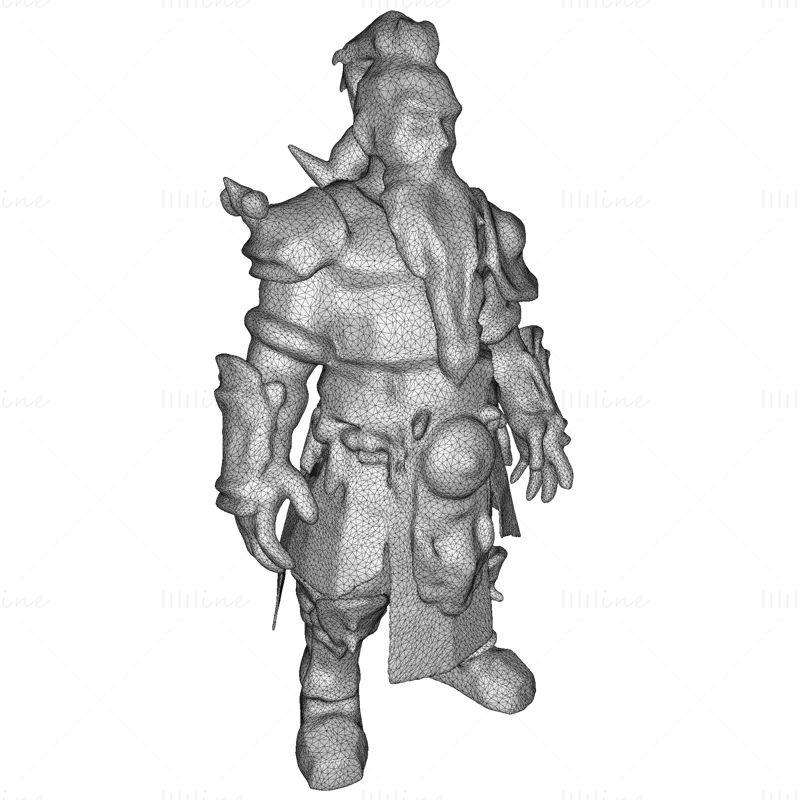 ドワーフヴァンガード 3Dプリントモデル - 全身一体型フィギュア STLファイル
