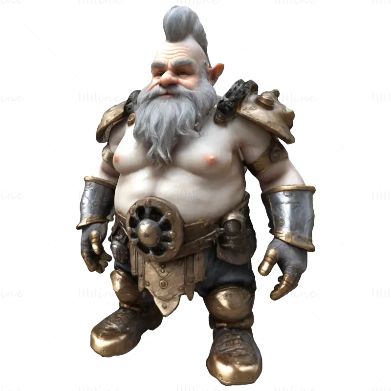 ドワーフヴァンガード 3Dプリントモデル - 全身一体型フィギュア STLファイル