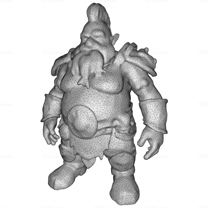 ドワーフヴァンガード 3Dプリントモデル - 全身一体型フィギュア STLファイル