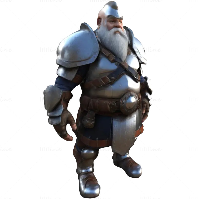 ドワーフヴァンガード 3Dプリントモデル - 全身一体型フィギュア STLファイル