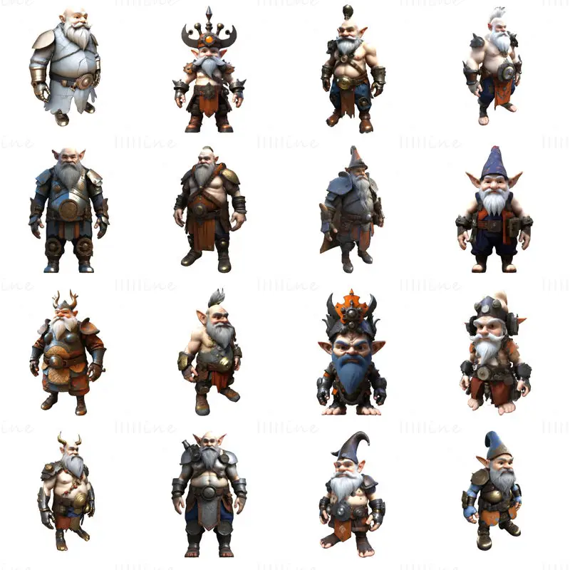 Dvergkrigernes ultimate samling: 3D-utskriftsmodeller av fantasifigurer