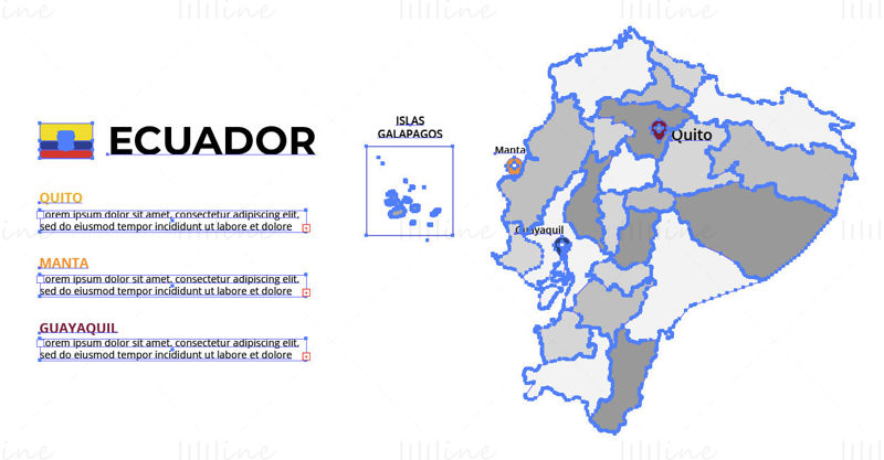 Ecuador kart vektor