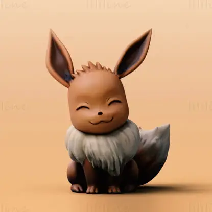 فایل‌های STL مدل چاپ سه‌بعدی فیگور پوکمون Eevee