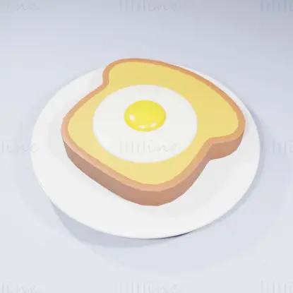 鸡蛋吐司3D模型