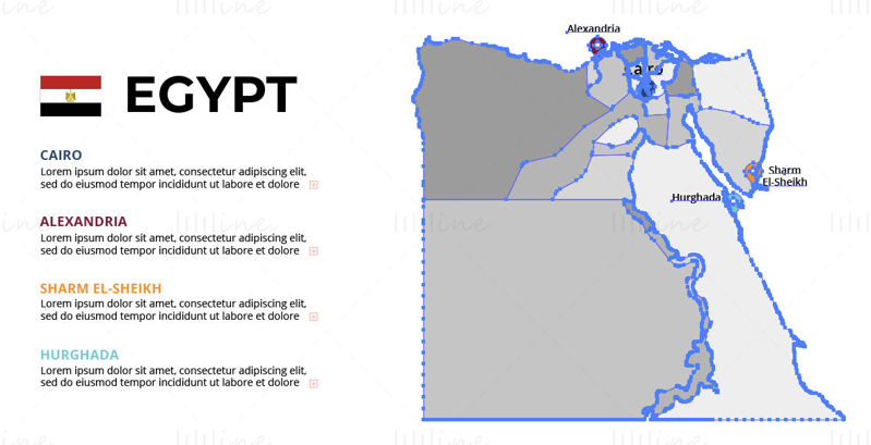 Egypt kart vektor