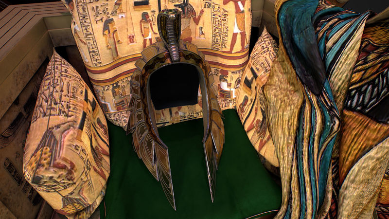 Tron egiptean cu accesorii model 3d