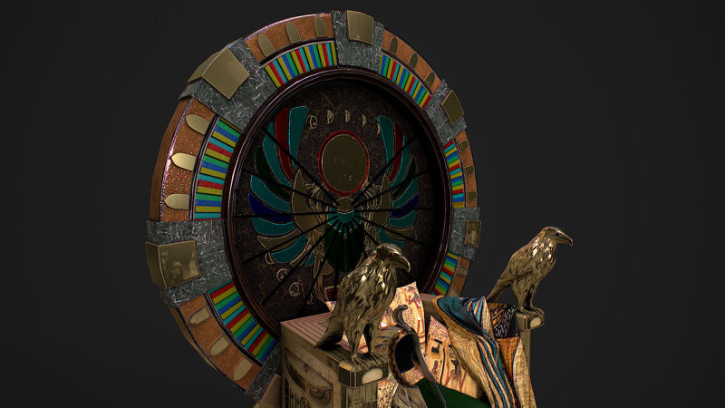 Egipčanski prestol z dodatki 3d model