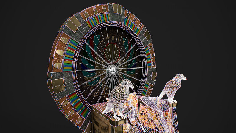 Ägyptischer Thron mit Zubehör 3D-Modell