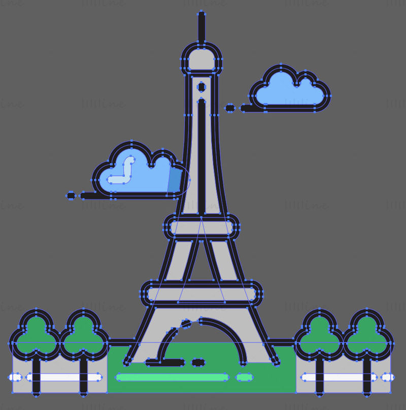 Eiffelturm-Vektorillustration