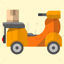 Electrical motorbike vector icon